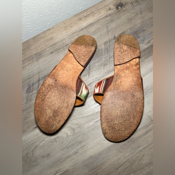 Charlotte Moss Vero Cuoio Women's Flat Sandals Genuine Leather Sole,SZ 7,Vintage - Picture 4 of 5